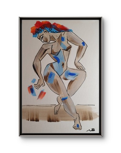 Frau kubismus 12x16 - 12x16, figurativ