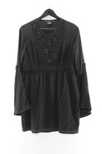 Madeleine Damen Tunika Gr. 38/40 Oberteil Muster Schwarz #CP-38