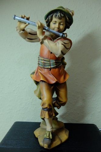 Flötenspieler figur holz - flötenspieler,