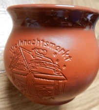 Tasse Becher Kaffee oder Tee mit Henkel - Weihnachtsmarkt Stuttgart - Tontasse