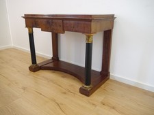 Biedermeier Konsole Anrichte Mahagoni Säulen vergoldete Kapitelle ,Basen um 1820