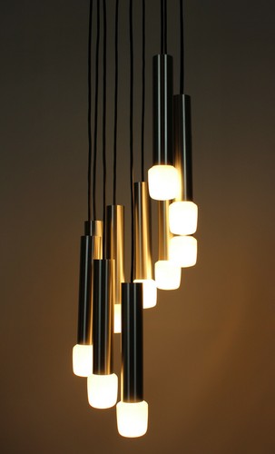 Tube design chandelier - tube, 60s