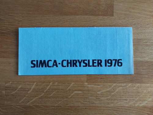 Simca chrysler programm 1000 - simca/chrysler,