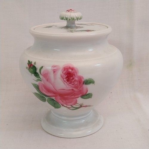 Meissen rote rose zuckerdose - meissen,