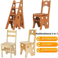 3 in1 Klappbar Bibliotheksleiter Trittstuhl Treppenstuhl Leiterstuhl Stuhlleiter