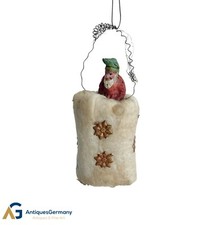 Alter Christbaumschmuck, Watte mit Zwerg, ~ 1910   (# 16545)