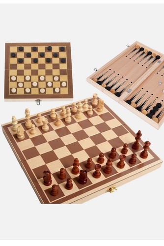 3in1 schach dame backgammon - schach,