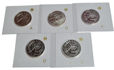 BRD DEUTSCHLAND 5 x 10 DM 1999 50 JAHRE SOS KINDERDÖRFER A-D-F-G-J SILBER PP