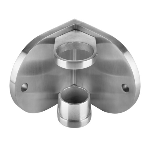 Edelstahl eckrohrhalter rund - edelstahl,
