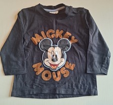 Shirt Gr. 86 Disney Baby schwarz Mickey Mouse Motiv lange Arme
