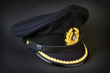 Schirmmütze Kapitänleutnant der Kriegsmarine - Knautschmütze - navy-blue