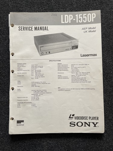 Sony ldp 1550p laserdisc - sony,