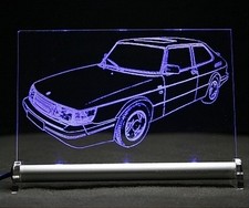 Saab 900 I turbo  als AutoGravur auf LED Leuchtschild
