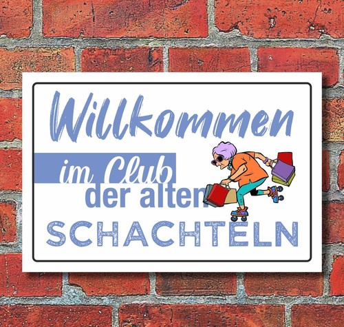 Schild willkommen club der - club,