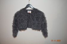 kuschlig warme Teddy Strickjacke Bolero Größe  98 silber grau