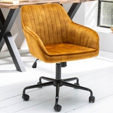 Höhenverstellbarer Bürostuhl TURIN FARBWAHL Samt Armlehne Drehstuhl Drehsessel