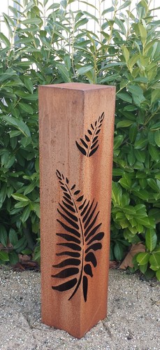 Rostsäule farn gartendeko - rostsäule,