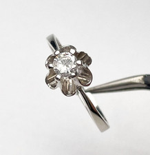 585 Weißgold Solitär-Ring mit Brillant ca. 0,24 ct, RG 54