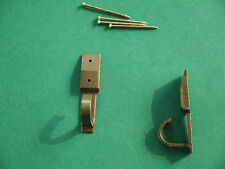 2 Raffhaken Wandhaken Messing poliert Vorhang Gardine Haken Gardinenhaken