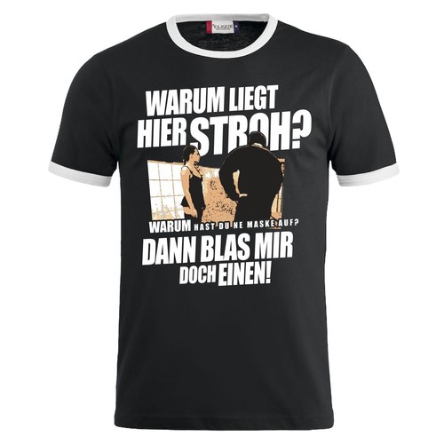 Shirt warum liegt hier - t-shirt, stroh