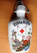 Porzellan Deko  - Schnaps Flasche -  Erste Hilfe