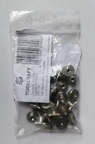 25x edelstahl rändel mutter - 25x, rändel-mutter