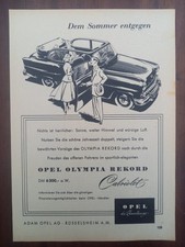 Opel Olympia Rekord Cabrio-Limousine, Sommer, Werbung advert pubblicità, 1955