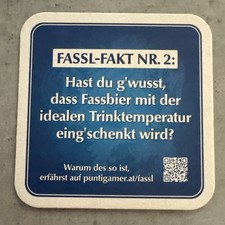 Bierdeckel Coaster Beermat Puntigamer Fassl Fakten Nr. 2 #1059#