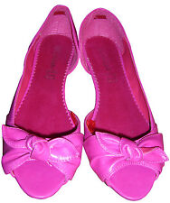 PEEP TOES Ballarinas Schuhe Pumps pink Schleife Slipper 36 37 38 39 40 NEU