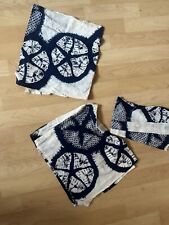 Stoff Blau Batic Muster  Rest 94cm x 78cm