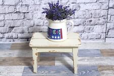 Holz Schemel Fußbank elfenbein weiß 60er Shabby Chic Vintage Möbel Landhaus