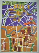 2 DDR-AK, Suhl, Bautzen, Stadtplan, Orientierungskarte, Borck, Lowke, 1978/88