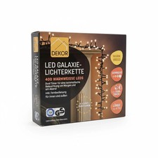 Dekor Galaxie Lichterkette 400 Warmweiße LEDs Dimmbar  Dual Timer Fernbedienung