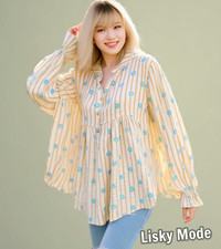 Italy Oversitzed Hemd Bluse