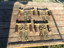 Türklinken , Langschild, Biedermeier um 1820, Messing mit Nussbaum Handhabe