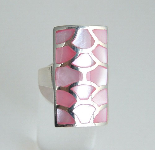Perlmutt ring pink 925 - pink,