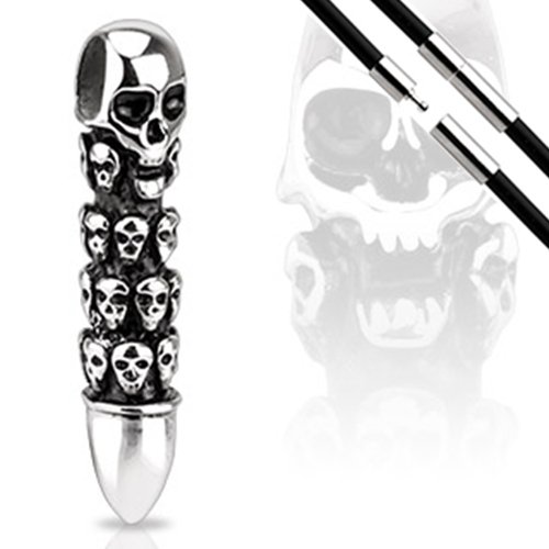 Anhänger edelstahl totenkopf - edelstahl,