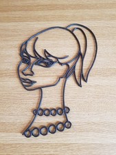 Wand-Relief-Deko "Mädchenkopf mit Pferdeschwanz", 1960er-Jahre