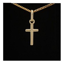 Kreuz Anhänger 17 mm Gold 333 40,45,50,55 cm mit / ohne verschiedenen Goldketten