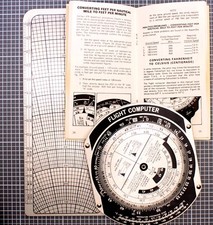 JEPPESEN FLIGHT COMPUTER Drehelement Skala Anleitung Einschub-Tasche