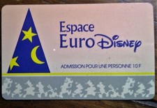 ESPACE EURO DISNEY Eintrittskarte  Ticket Magnetstreifen Frankreich Paris 1990