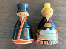 Paar Oma & Opa Mann & Frau wohl Salvo EESTI Sammler Puppe Udssr Holz Wand Tracht