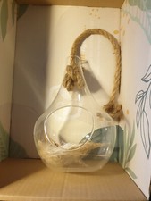 Hängende Glaskugel,Glas Birne,  Fensterdeko Glaskugel z.Bepflanzen o. Dekor.