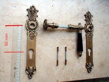 Messing Haustürbeschlag PZ92 Türdrücker Gründerzeit Langschild Türklinke  HR