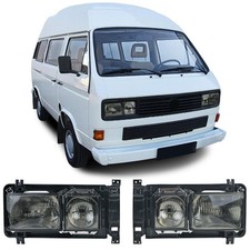 Scheinwerfer Set Carat Rechteckig Schwarz Smoke für VW Bus T3 1979-1992