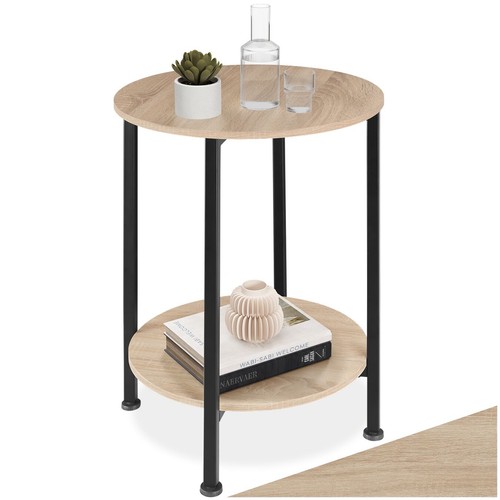 Beistelltisch holz metall rund - beistelltisch,