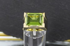 Herrenring, Goldring, 333er Gold, 8 Karat mit grünem Spinell