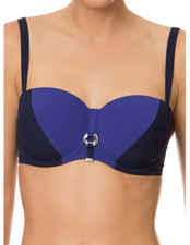 Lise Charmel Chic Audace Damen Bikini Oberteil mit Bügel Deep Cups Navy/Blaulila