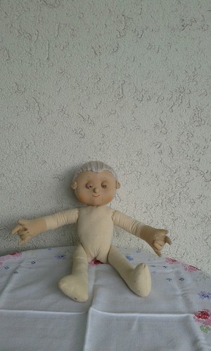 Puppe old woman liegend - liegend, h