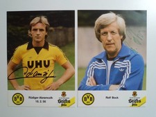 2 x Borussia Dortmund  uralte Autogrammkarten Boch + Abramczik signiert   #268